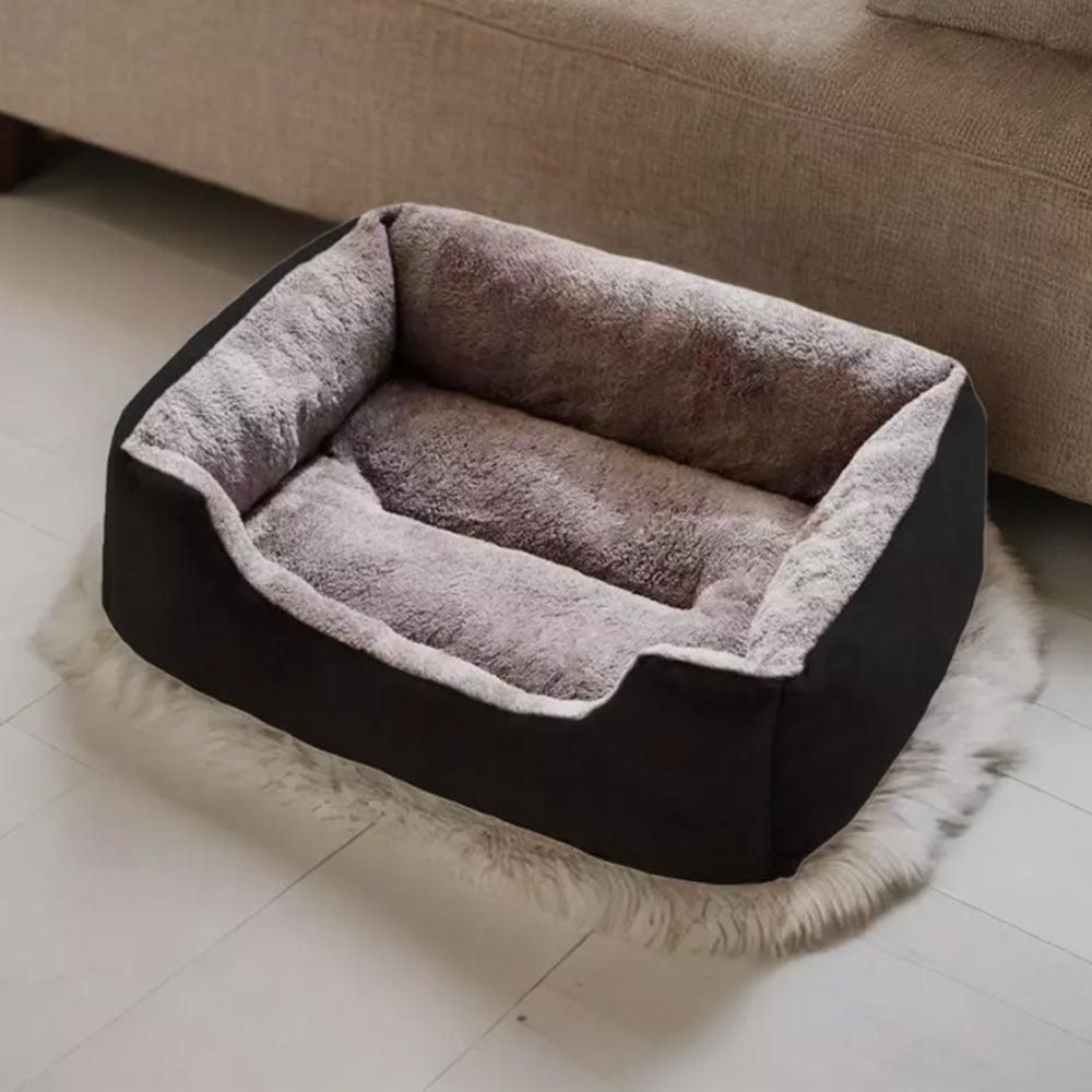 Rectangle Pet Bed for Dogs Cats Beds Warming Soft Calming Sleeping Puppy Bed Black - M