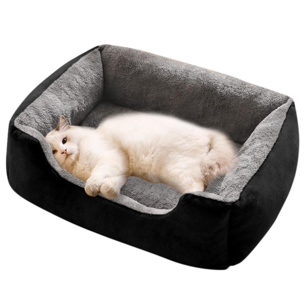 Rectangle Pet Bed for Dogs Cats Beds Warming Soft Calming Sleeping Puppy Bed Black - XL