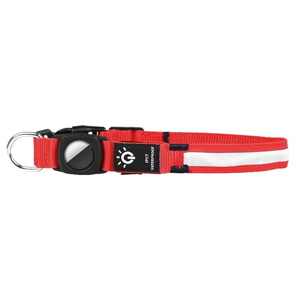 Luminous LED Pet Dog Collar Light-up USB Rechargeable Dog Collar Red - L