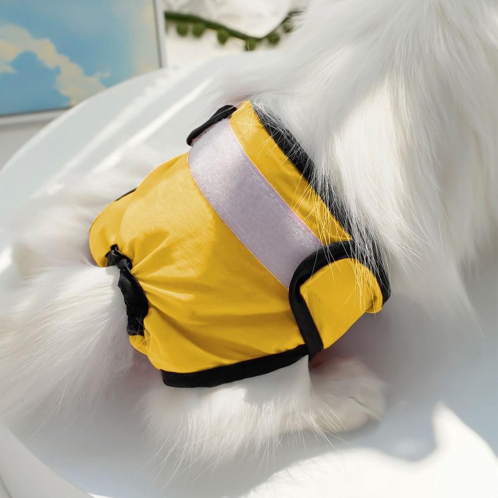 Washable Female Pet Nappy Diaper Dog Cat Physiological Pants Yellow - XL