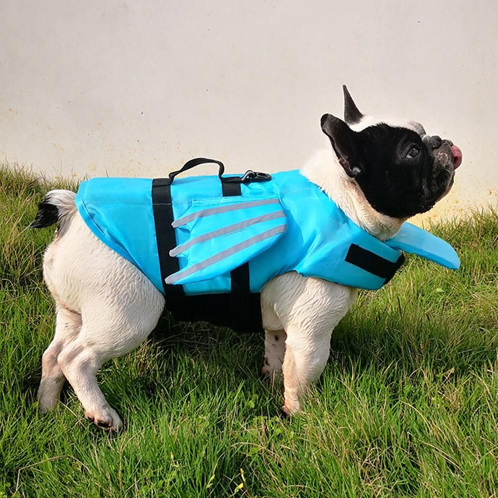 Dog Life Jacket Wings Pet Life Vest Adjustable Dog Flotation Swim Vest Blue - M