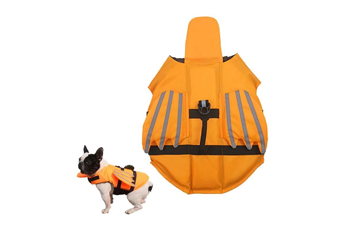 Dog Life Jacket Wings Pet Life Vest Adjustable Dog Flotation Swim Vest Blue - XL