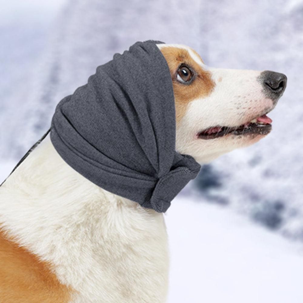Dog Calming Ear Wraps Ear Protection Cover Pet Dog Head Muff Dark Gray - M