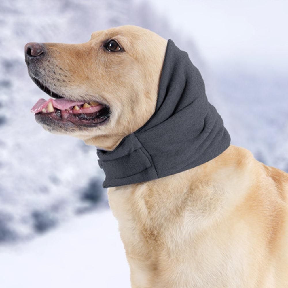 Dog Calming Ear Wraps Ear Protection Cover Pet Dog Head Muff Dark Gray - L