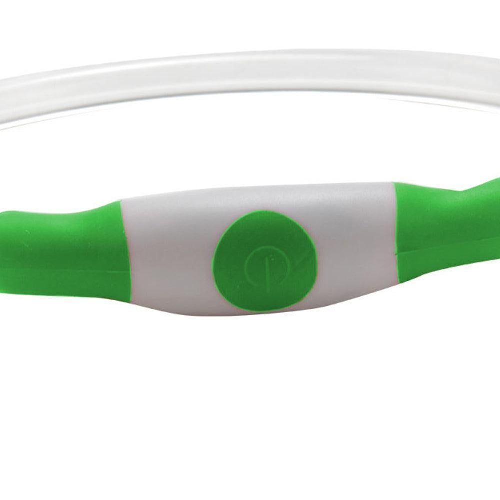 Light-Up Pet Dog Collars USB Rechargeable Pet Collar Adjustable Size Pet Collar Green - S
