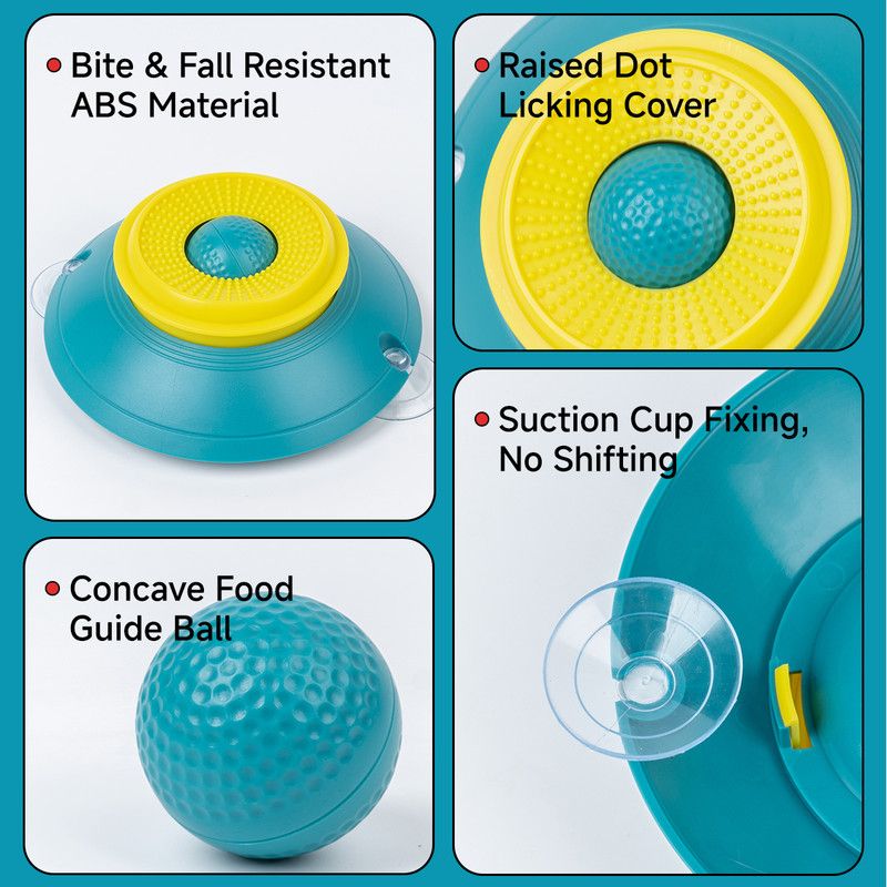 Slow Feeder Lick Bowl, Universal for Cats and Dogs, a Fun and Stimulating Feeding Tool - Red