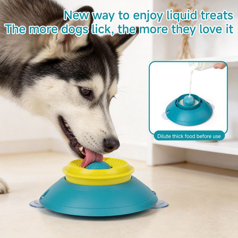 Slow Feeder Lick Bowl, Universal for Cats and Dogs, a Fun and Stimulating Feeding Tool - Blue