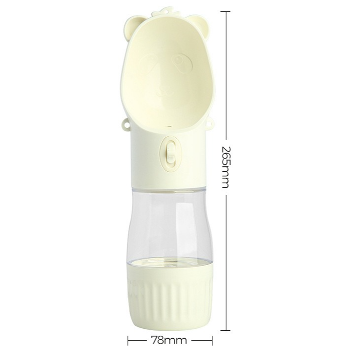All-in-One Water and Food Pet Travel Cup, Portable Water Dispenser for Dogs and Cats – Purple