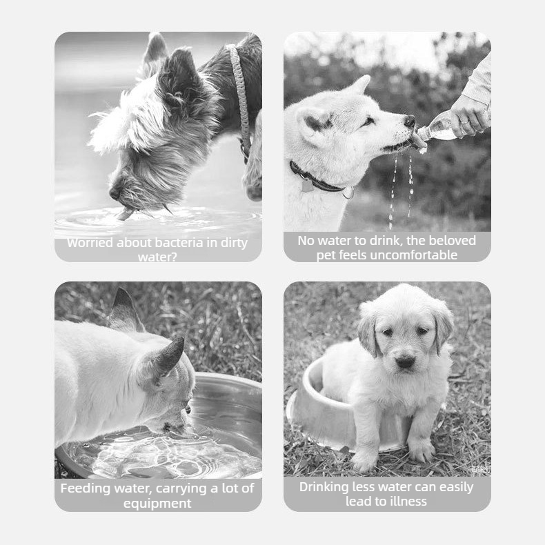 600ml Portable Pet Outdoor Water Cup, Leak-Proof Travel Water Dispenser - Yellow