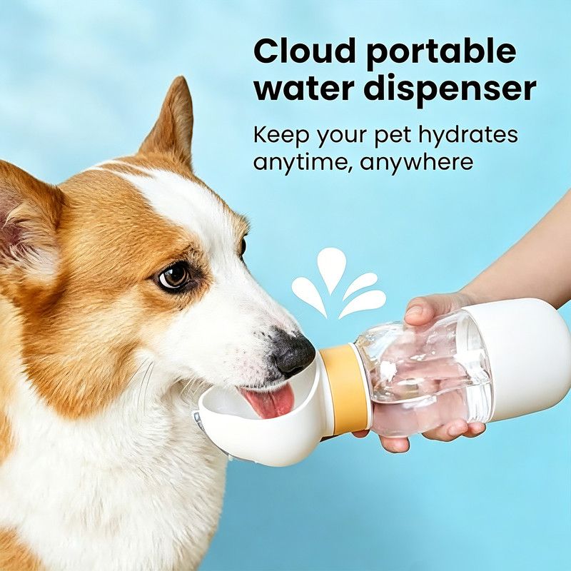 600ml Portable Pet Outdoor Water Cup, Leak-Proof Travel Water Dispenser - Purple