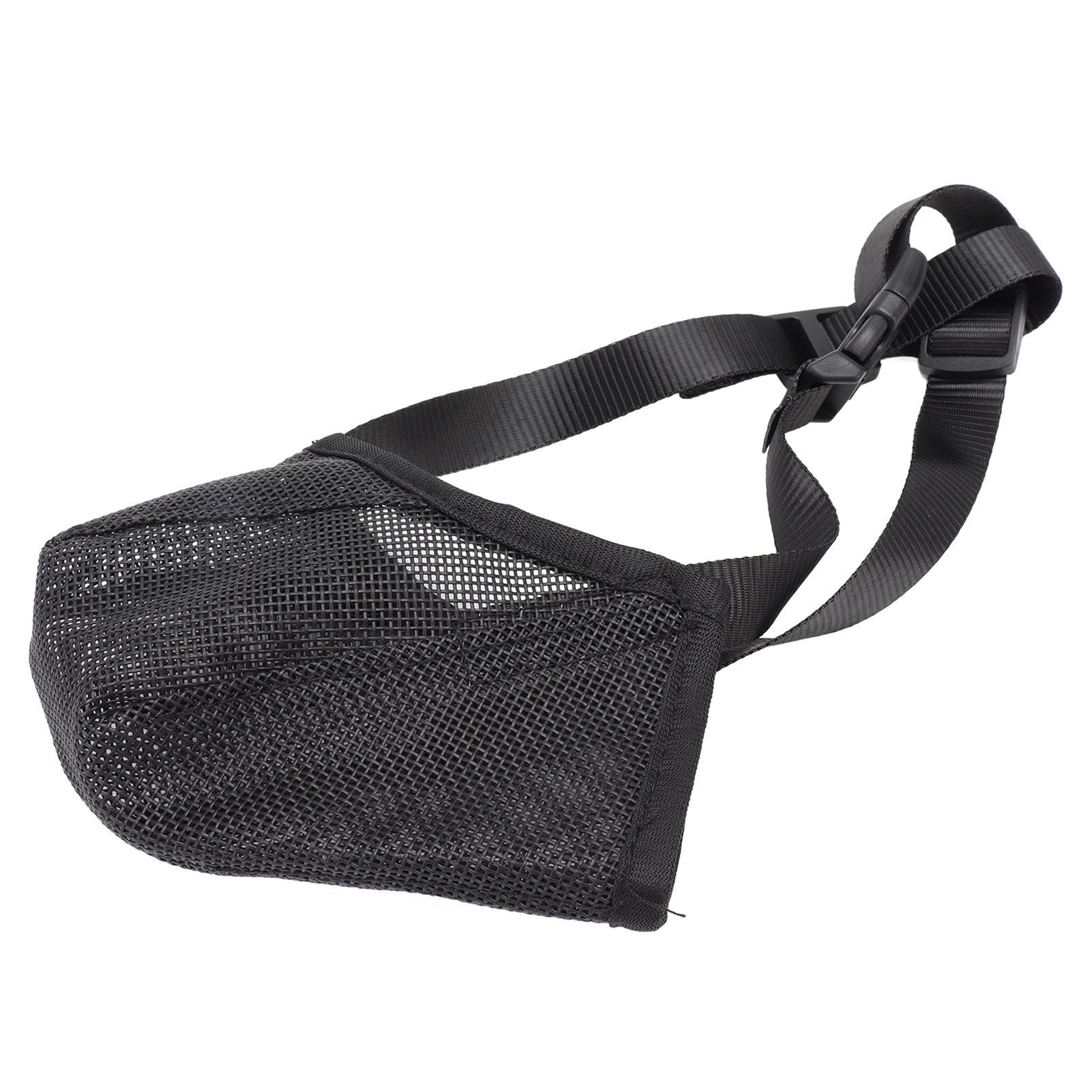Dog Muzzle Soft Mesh Poisoned Bait Protection Pet Mouth Cover with Adjustable Straps for Small Medium Large Dogs 13x16cm / 5.1x6.3in