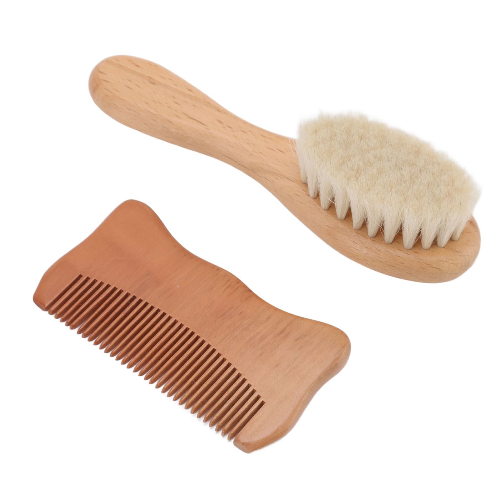 Wooden Baby Hair Brush Comb Set Baby Bathing Wood Comb Wool Brush Men Oil Head Style Beard Brush