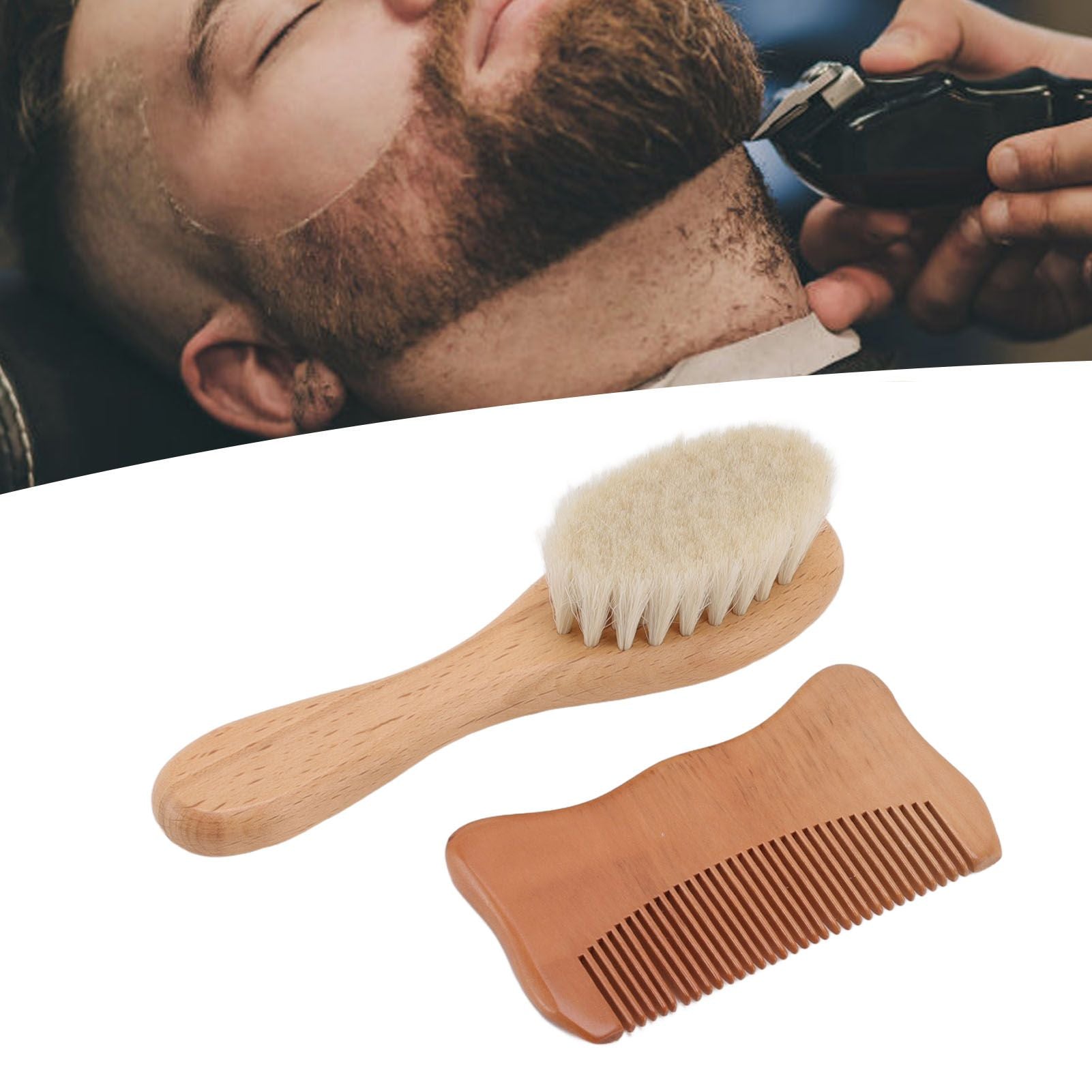 Wooden Baby Hair Brush Comb Set Baby Bathing Wood Comb Wool Brush Men Oil Head Style Beard Brush