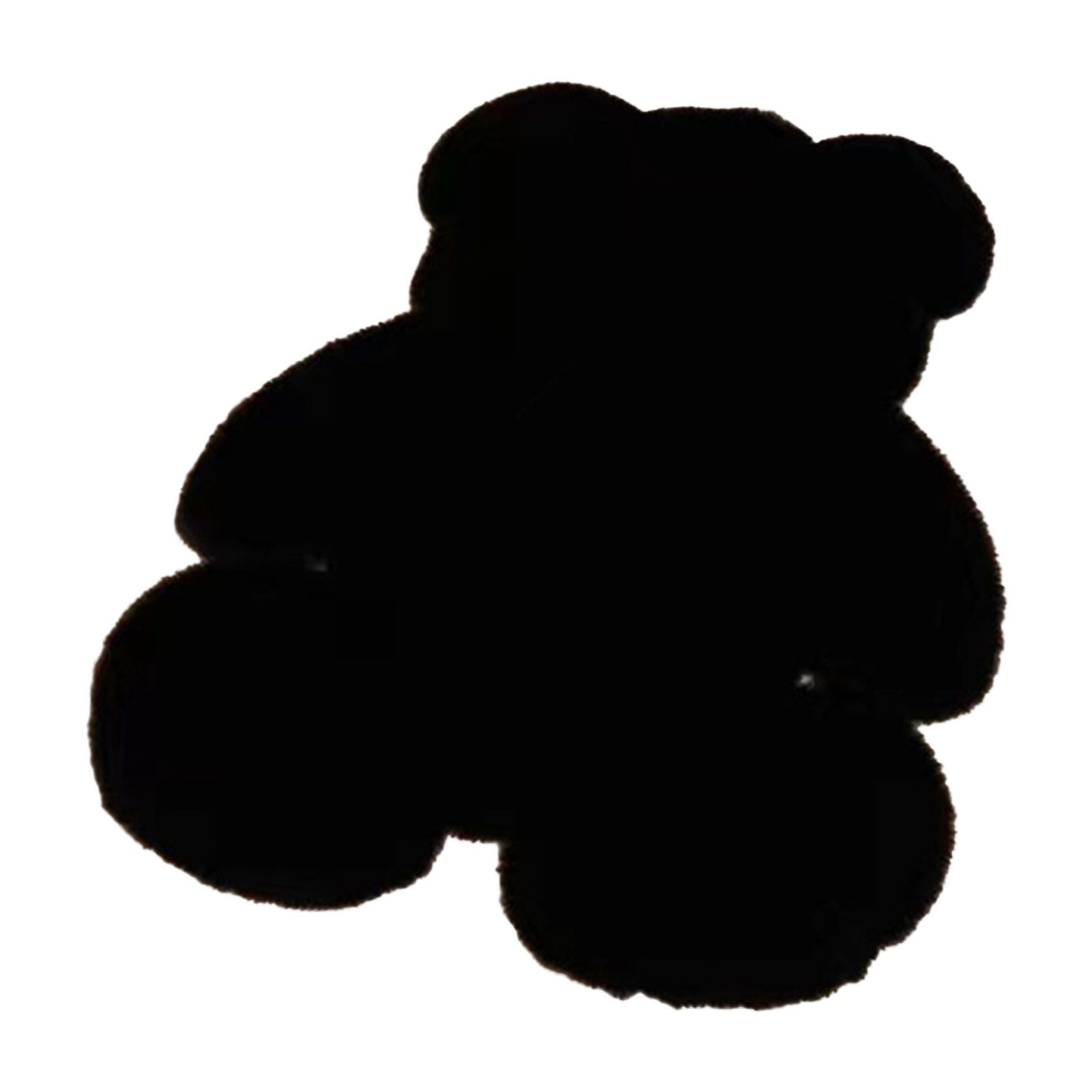 Cute Bedroom Rug Soft Bear Shaped Shaggy Floor Mat for Kids Teen Girls Room Floor Living Room Black 45x60