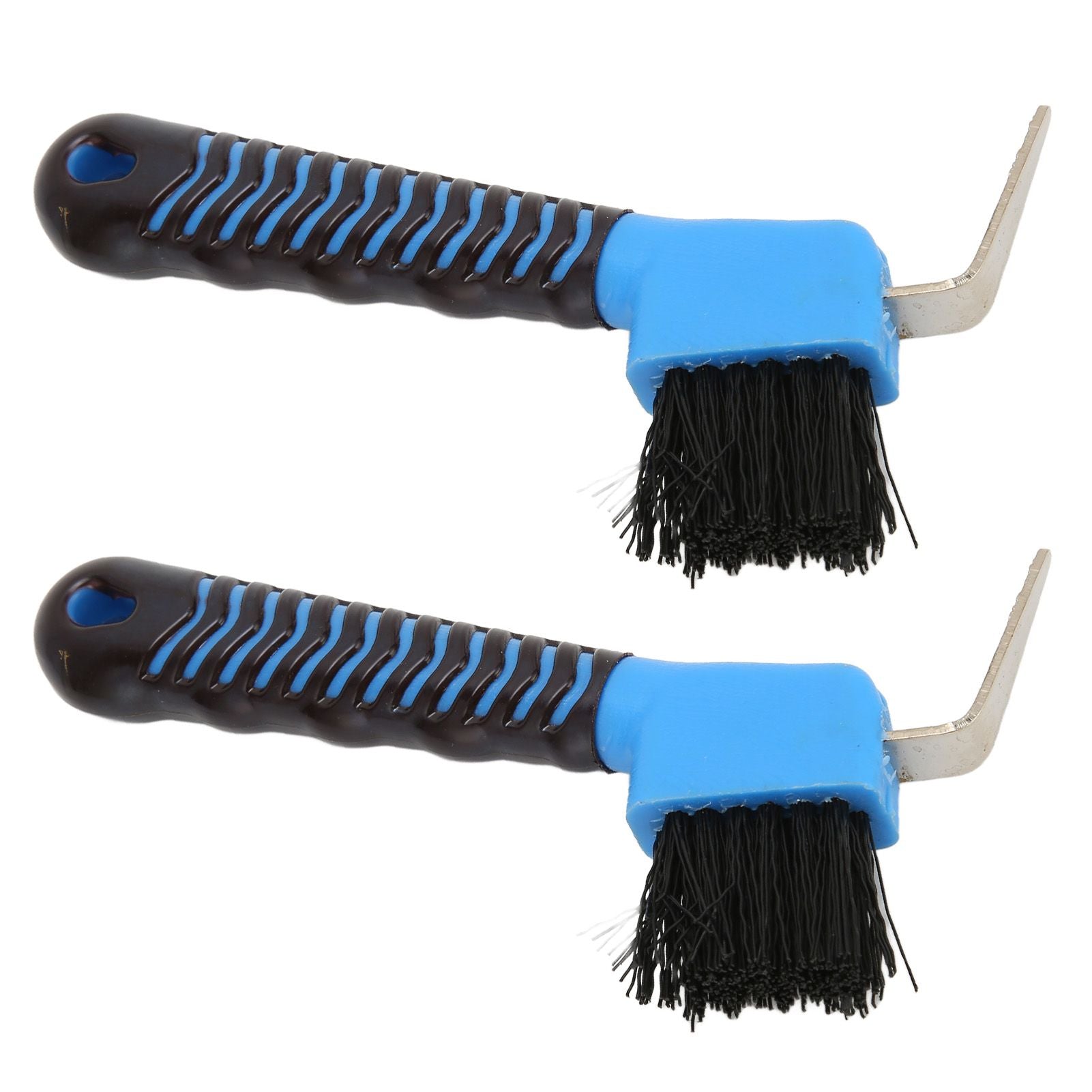 2Pcs Horse Hoof Pick Brushes Horse Hoof Cleaning Tool with Soft Touch Rubber Handle for Horse Stable
