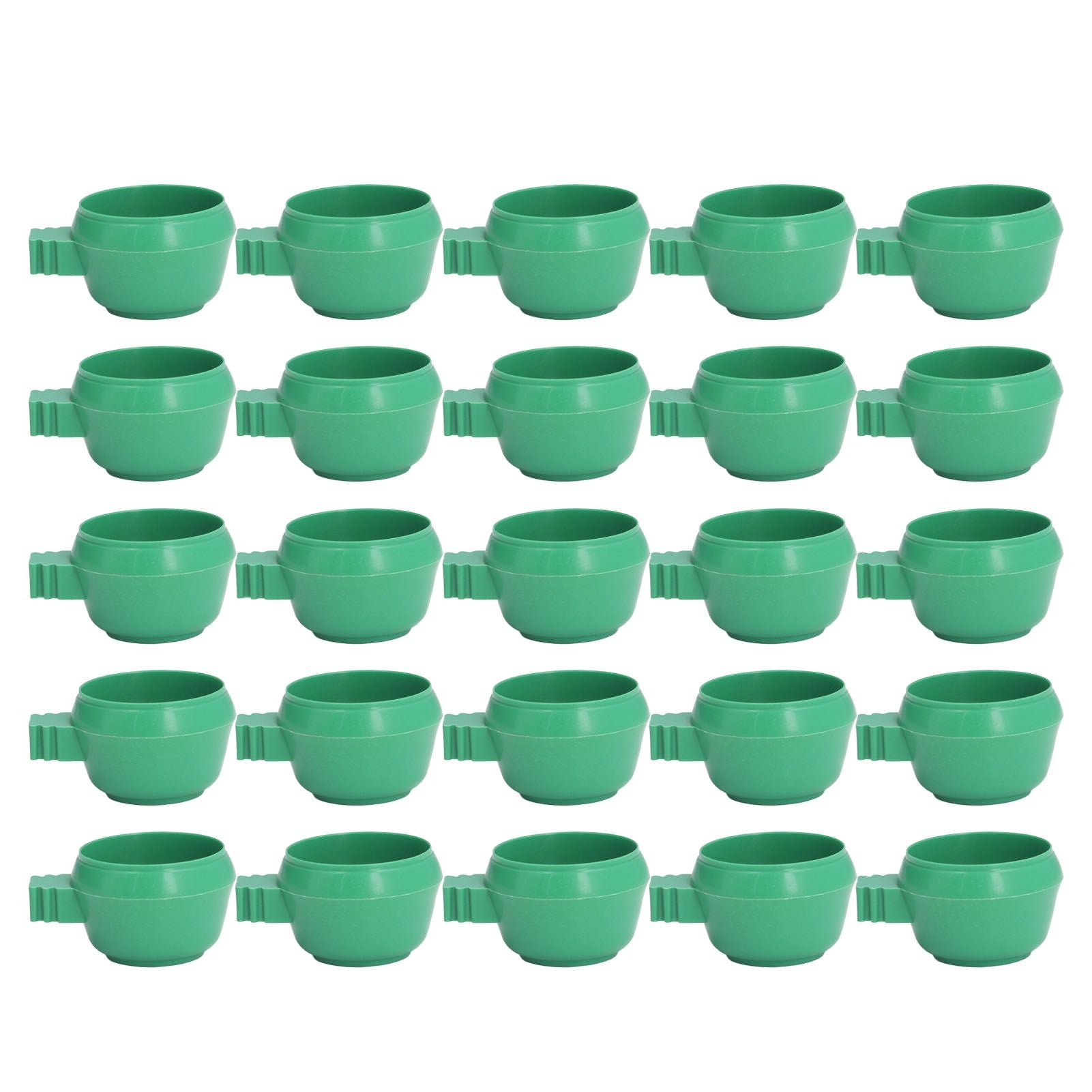 25Pcs Mini Bird Parrots Food Water Bowl Inlay Installation Round Green Parrots Small Food Water Bowl for Farms Home S