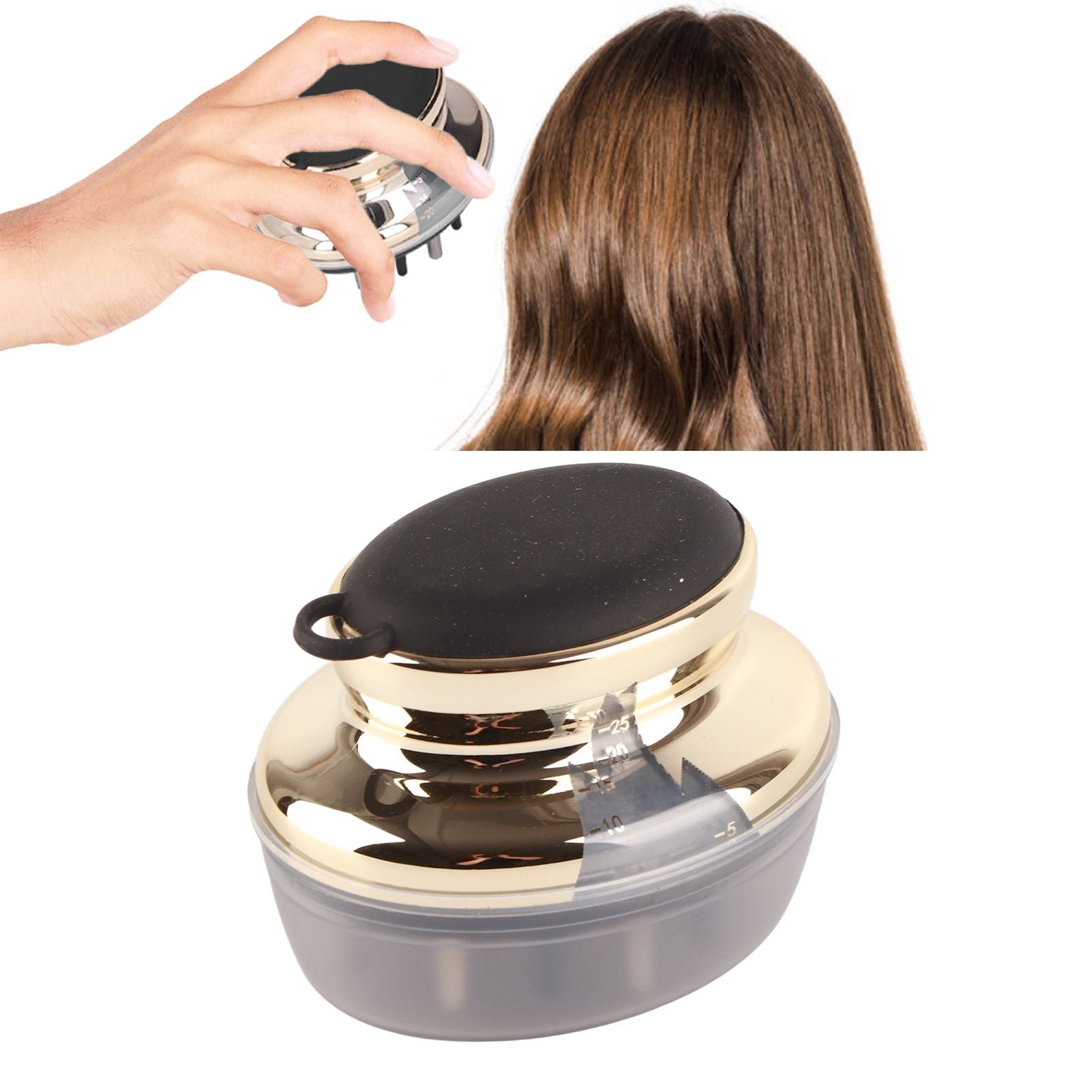 Scalp Applicator Comb Perspective Scale Window Design Ergonomic Essential Oil Resistant Scalp Massager BrushGold