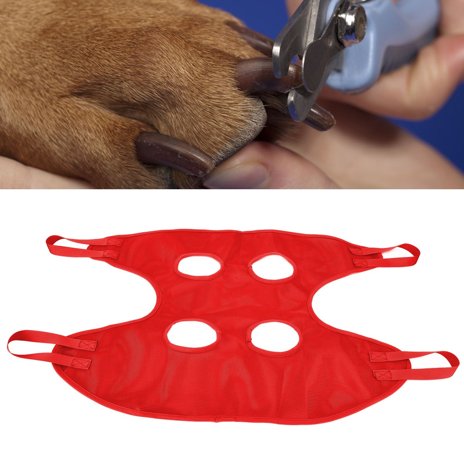 Dog Grooming Sling Multifunctional Pet Grooming Hammock Helper for Bathing Washing Grooming and Trimming NailRed M