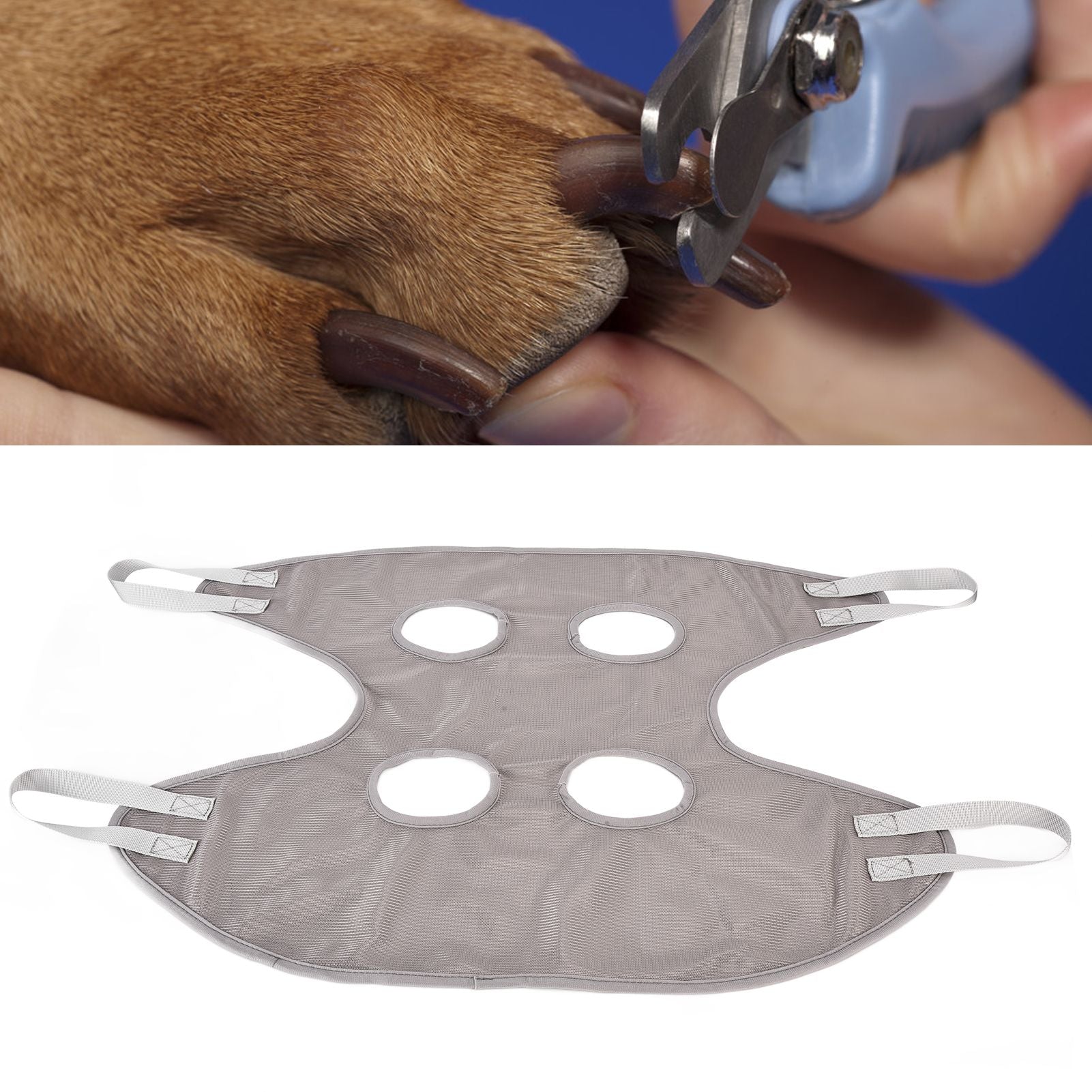 Dog Grooming Sling Multifunctional Pet Grooming Hammock Helper for Bathing Washing Grooming and Trimming NailGrey M