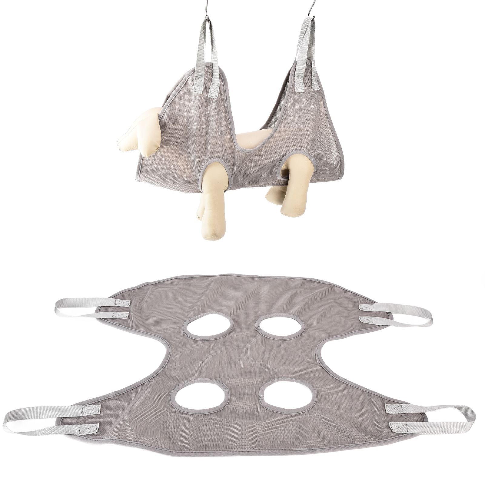 Dog Grooming Sling Multifunctional Pet Grooming Hammock Helper for Bathing Washing Grooming and Trimming NailGrey L