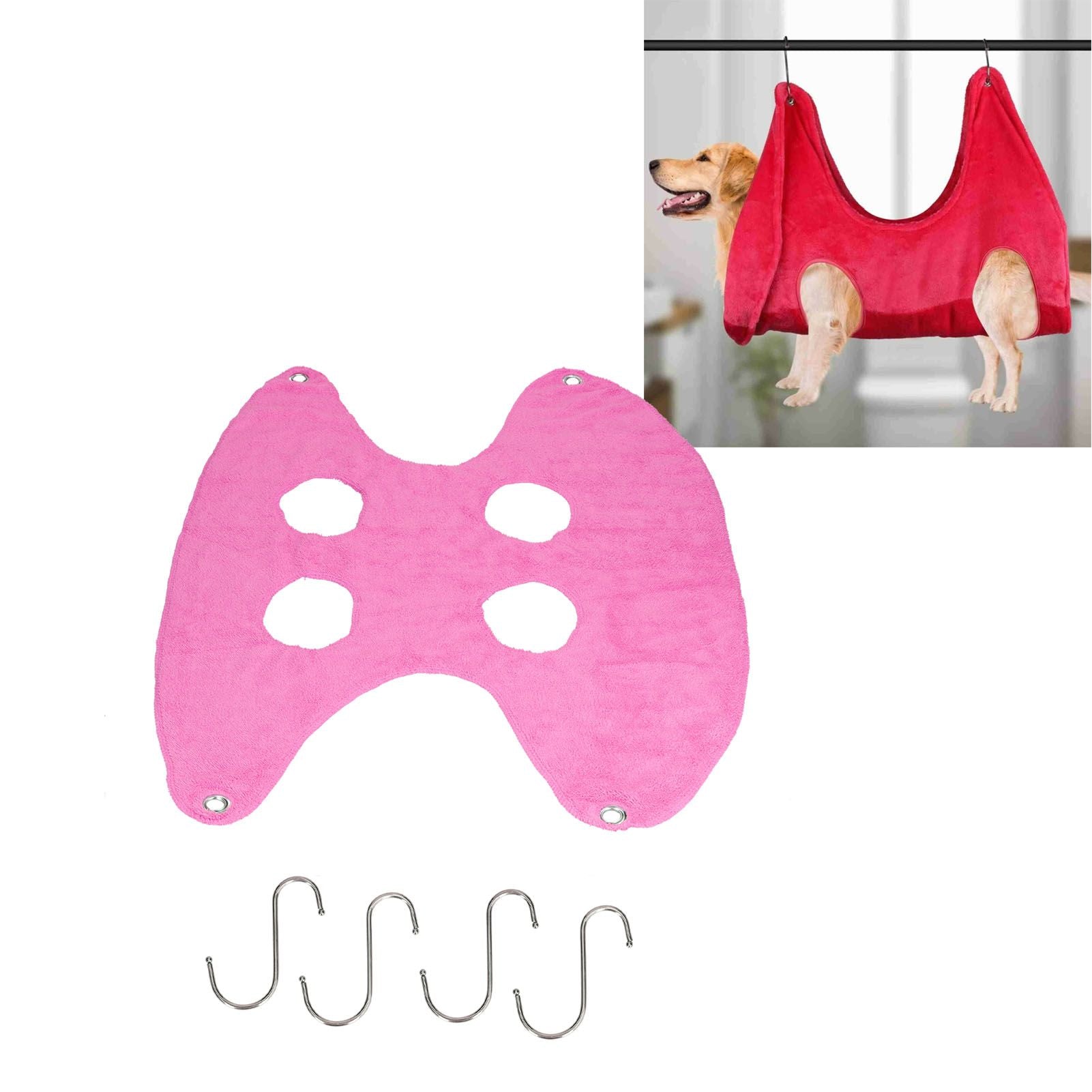 Pet Grooming Sling Dog Grooming Sling Hammock Helper for Bathing Washing Nail ClippingS Rose Red
