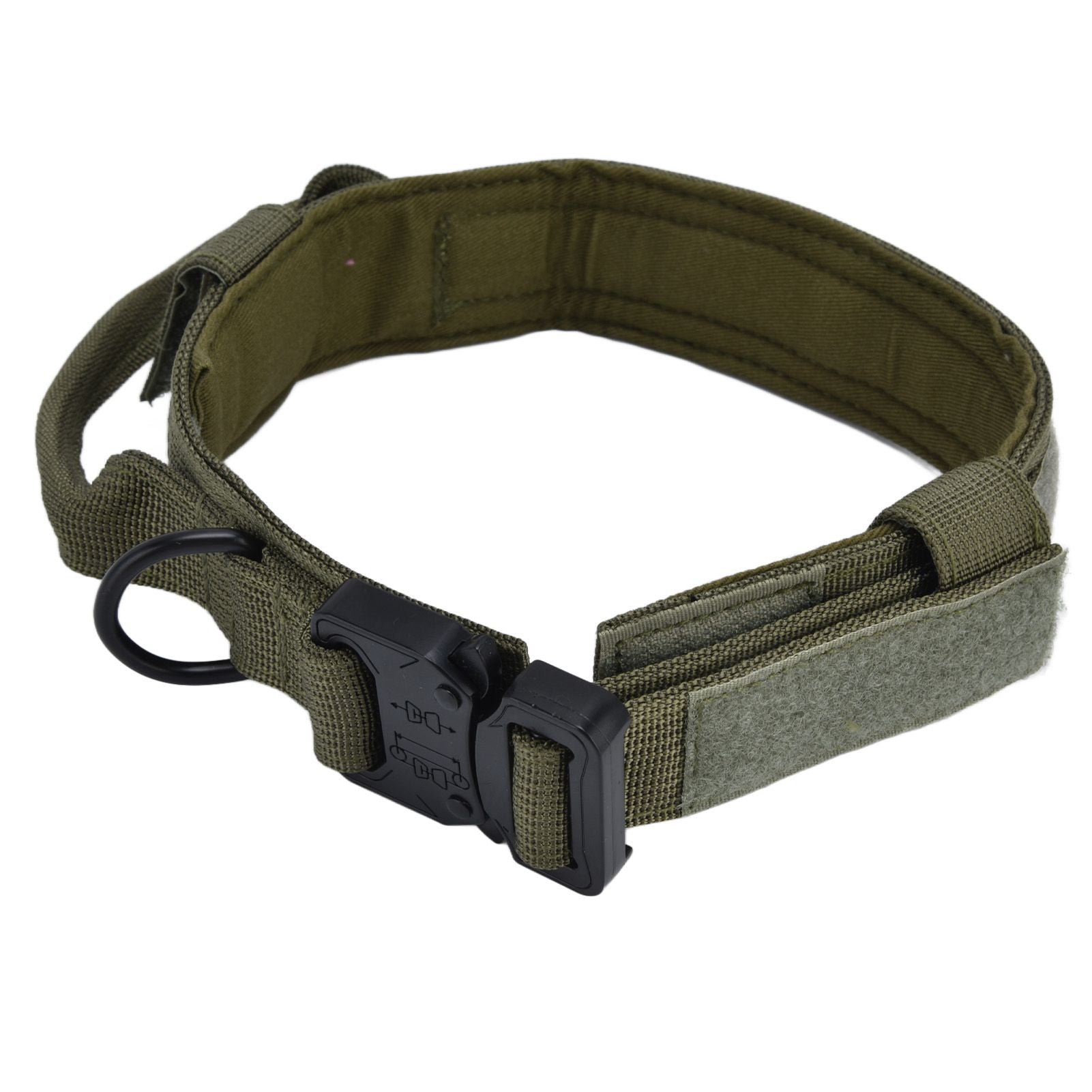 Traction Dog Collar with Buckle Nylon Iron Training Hunting Collar Pet Accessory for OutdoorGreen M