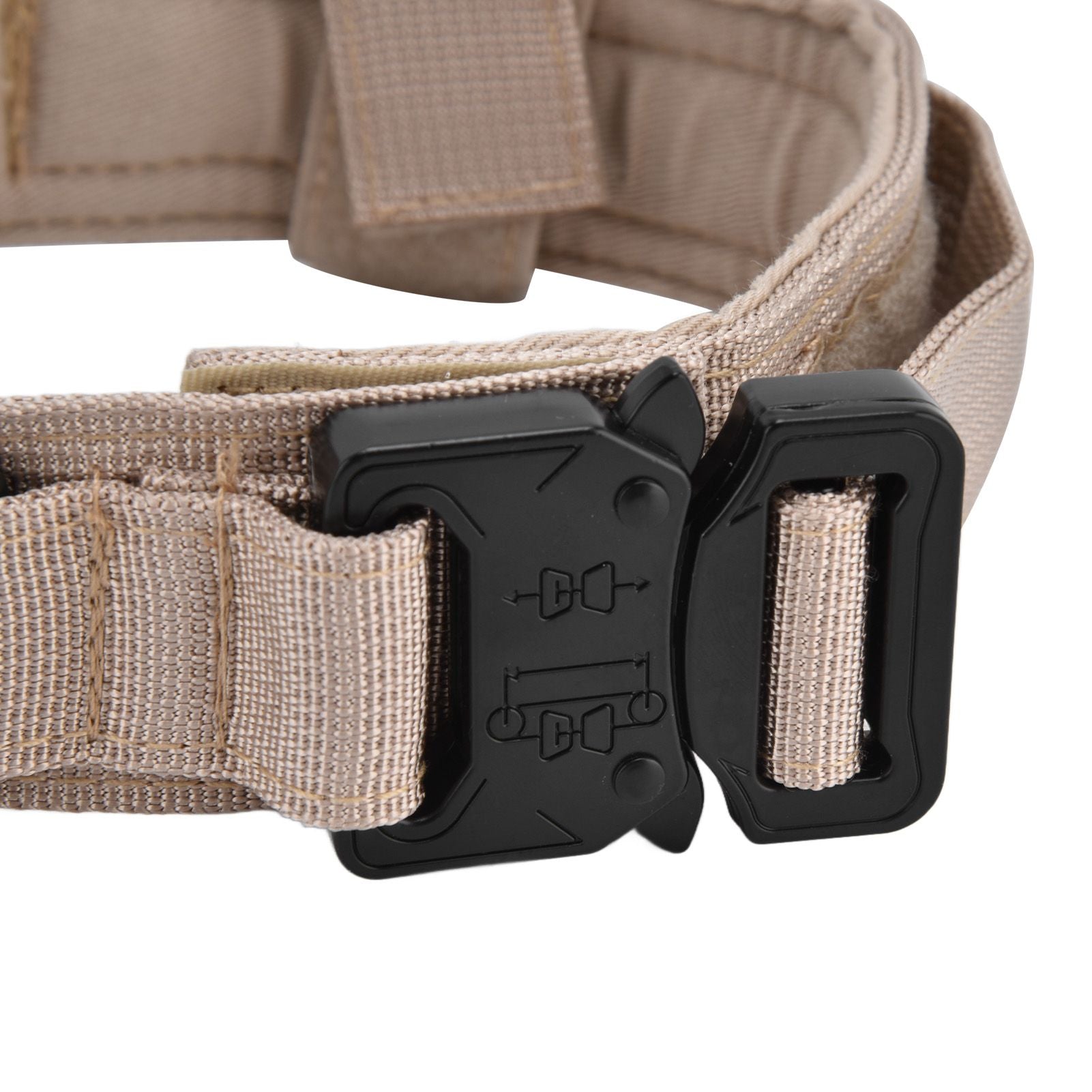 Traction Dog Collar with Buckle Nylon Iron Training Hunting Collar Pet Accessory for OutdoorKhaki XL