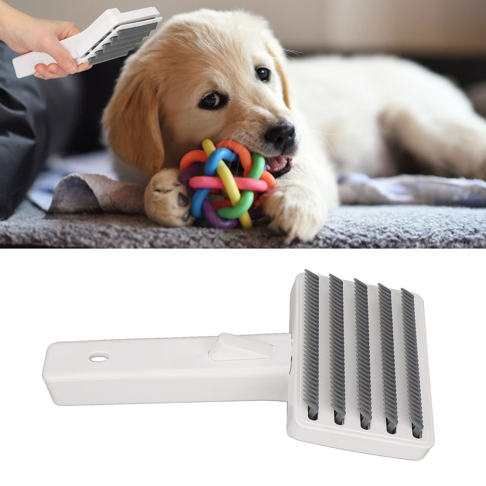 Dog Deshedding Brush Durable ABS Portable Comfortable Handle Body Massage Hair Scurf Removal Dog Brush for Dog Cat Pet