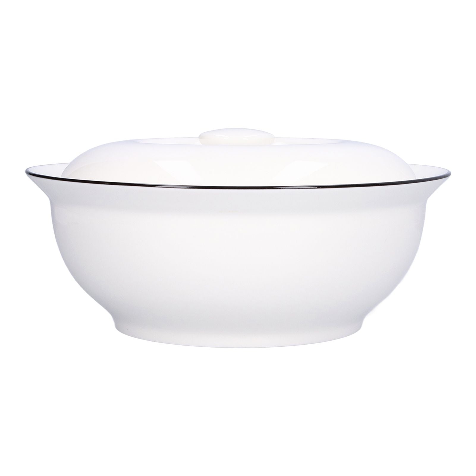 9in Soup Bowl with Lid Large Capacity 1500ml Stew Bowl Harmless White Ceramic Kitchen Bowl