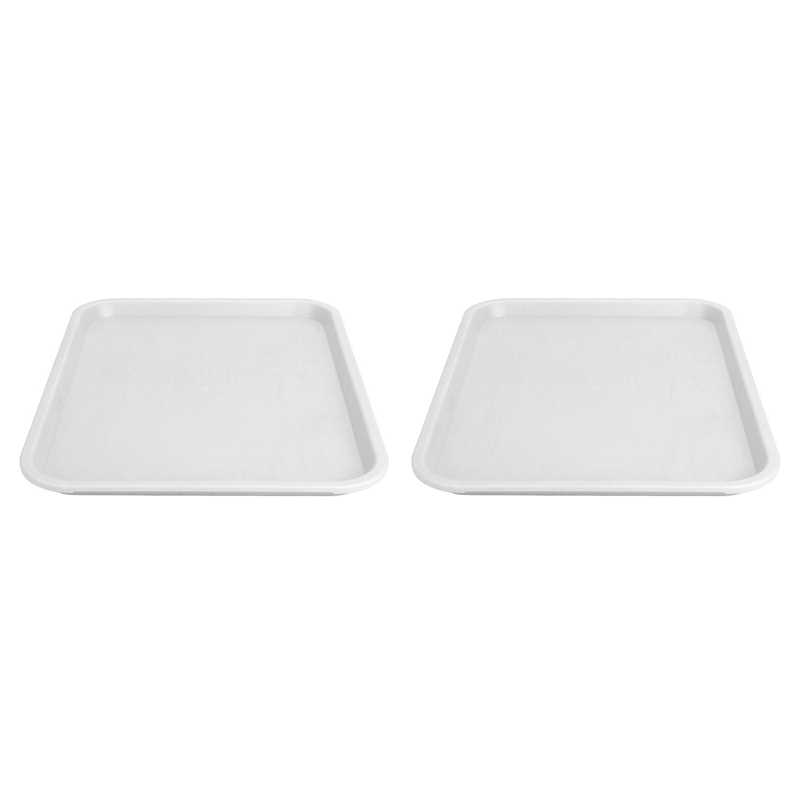 2pcs Food Tray Multifunctional Thickened Slip Resistance Chinese Fast Food Serving Tray for Dining Hall RestaurantsWhite