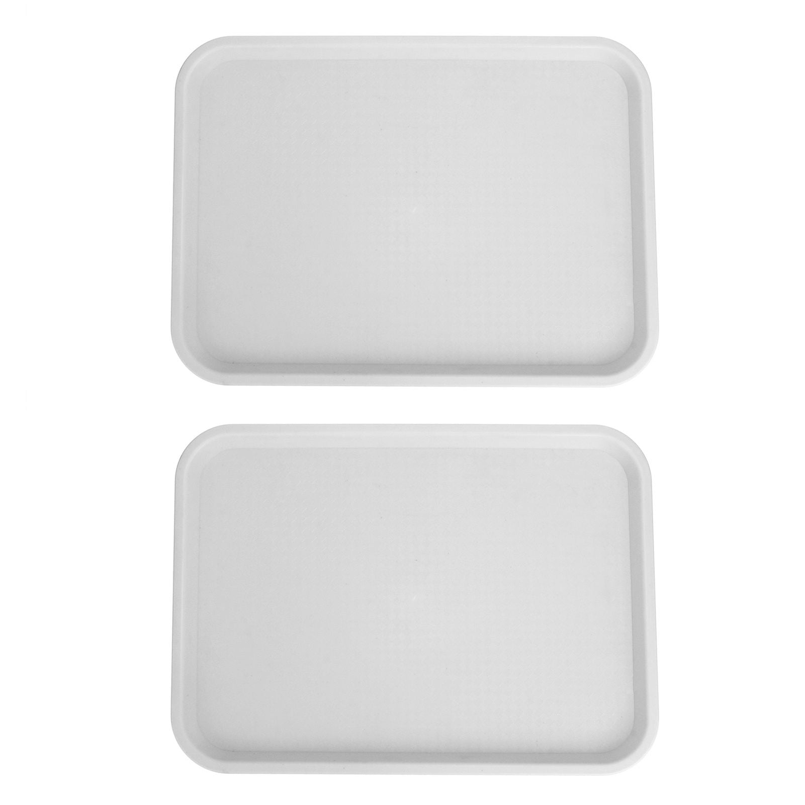 2pcs Food Tray Multifunctional Thickened Slip Resistance Chinese Fast Food Serving Tray for Dining Hall RestaurantsWhite