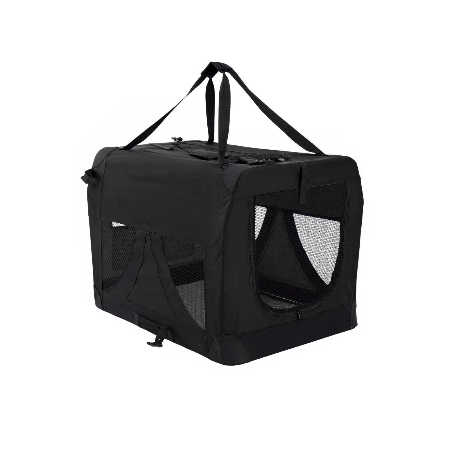 Portable Soft Dog Cage Crate Carrier L BLACK