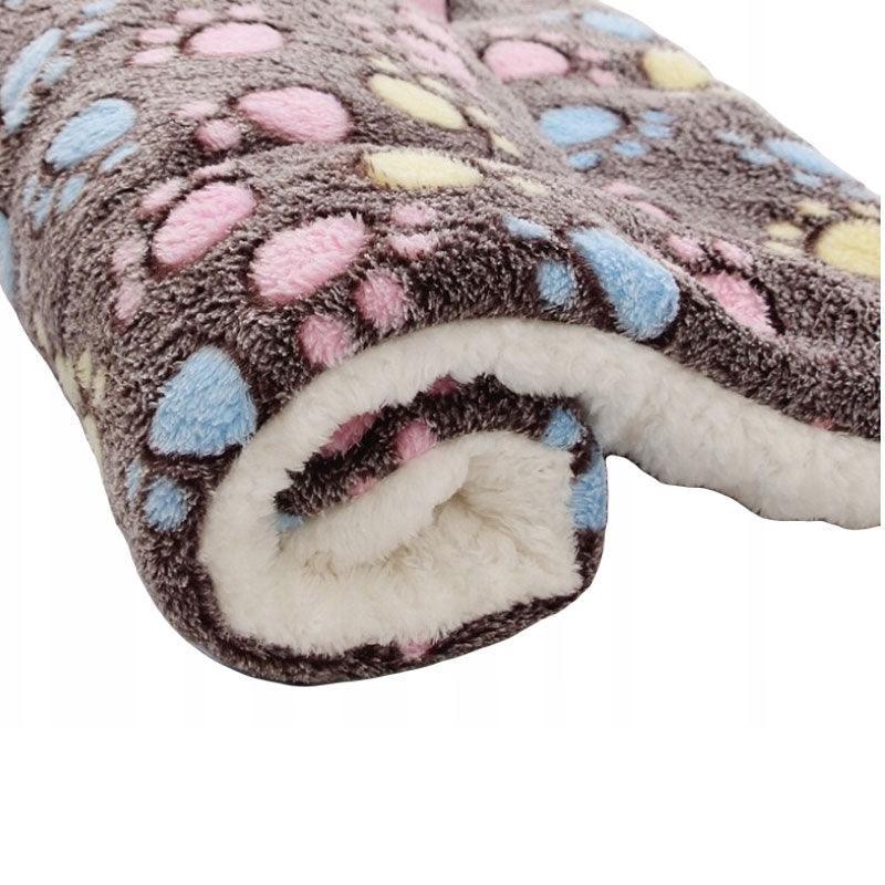 L Size Puppy Dog Cat Cushion Mattress Blanket Bed Soft Warm Pad Winter Kennel House - Blue Brownstar