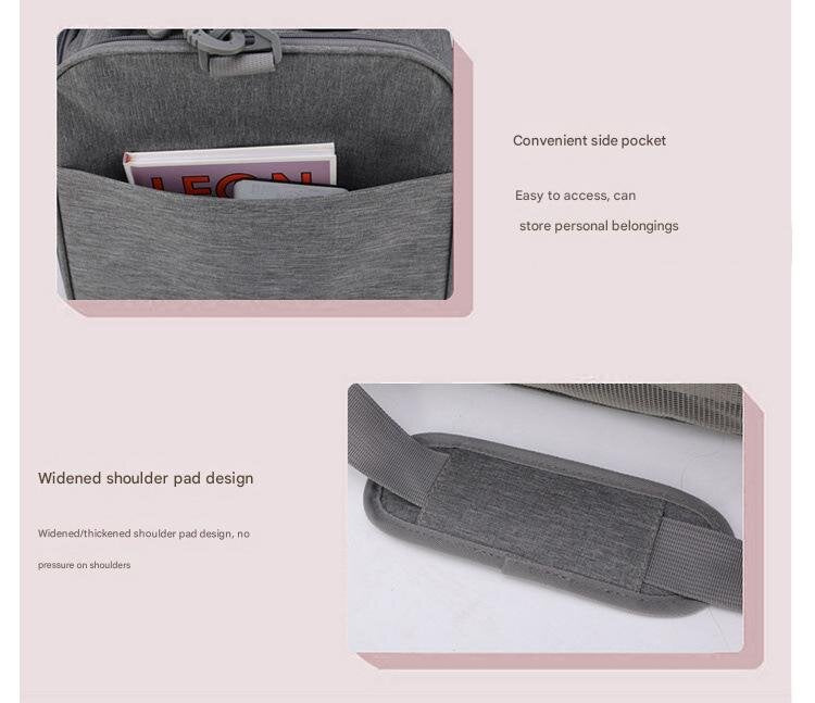 Grey Portable Pet Travel Carrier Bag - Foldable, Durable, and Comfortable for Small Dogs & Cats 40cmx25cmx25cm