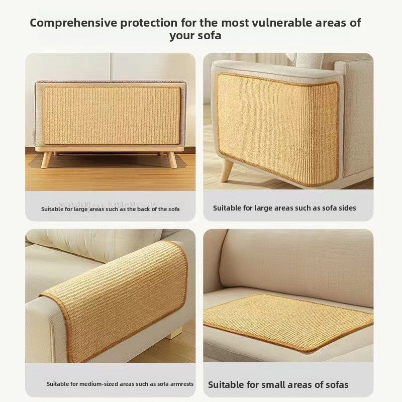 3-PCS Self-Adhesive Sisal Cat Scratching Mat Vertical Wall Mounted Scratcher Board for Furniture Protection(25cm*50cm)