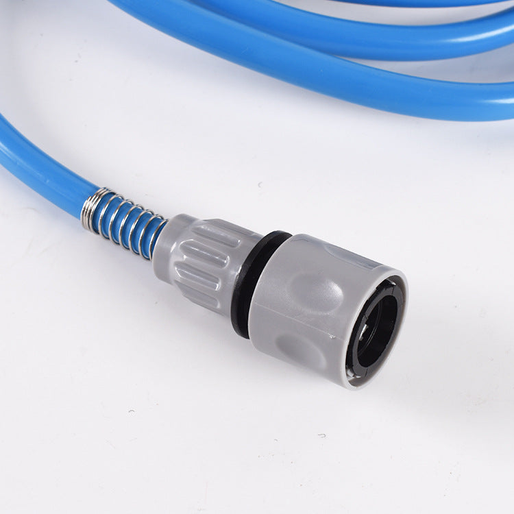 2-in-1 Pet Bathing Tool & Massager - Handheld Silicone Shower Sprayer Scrubber for Dogs & Cats - 2.2m Hose with Indoor & Outdoor Tap Adapters - Blue Grooming Kit