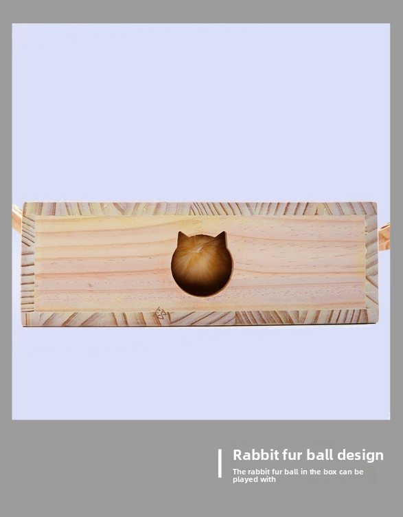 Interactive Wooden Cat Toy Whack-A-Mole Box - Solid Pine Cloud Puzzle with Pop-Up Cartoon Figures - Mental Enrichment & Bonding Game for Indoor Cats
