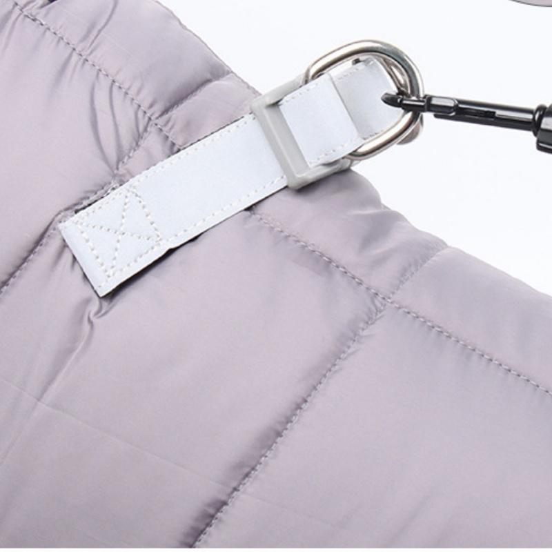 XL Size Blue Winter Waterproof Dog 4 Leg Jumpsuit for Full Body Warmth - Reflective Windproof Pet Puffer Coat with Integrated Harness