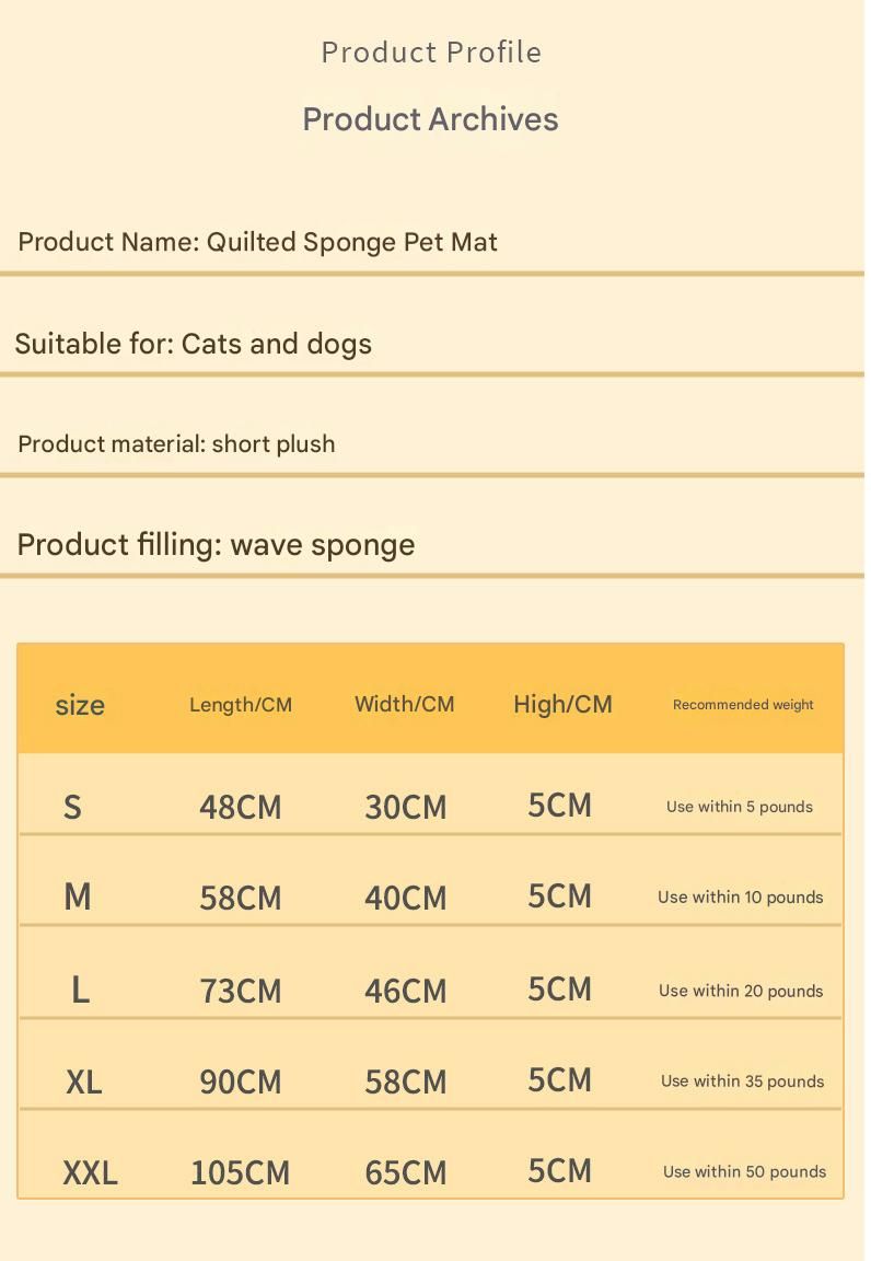 Coffee XL size Pet Dog Bed Mat - Plush Short Fur Cover with Wave Foam Padding - Washable Removable Cover, Non-Slip Base, Warm Winter Cushion for Dogs and Cats, Multiple Sizes