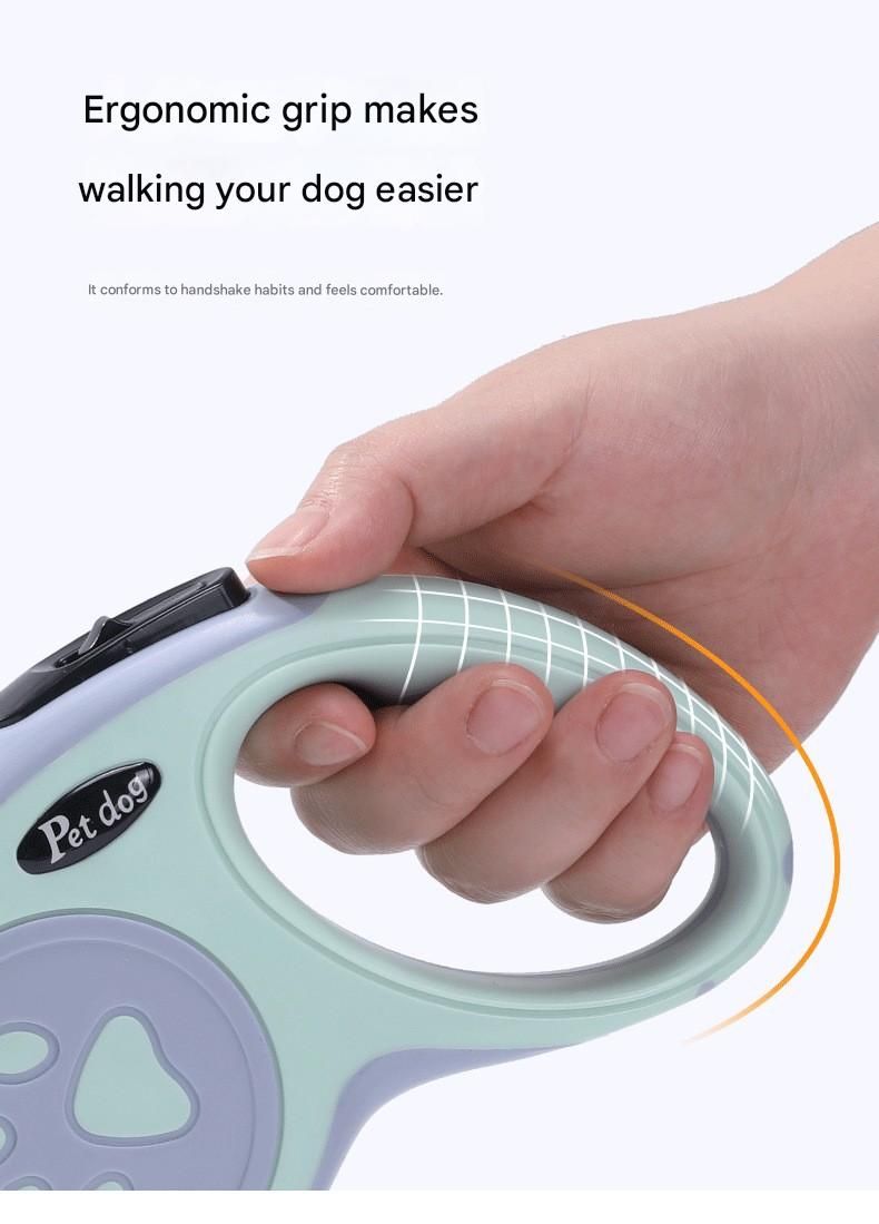 Black Automatic Retractable Dog Leash - 3M Extendable Lead with One-Handed Brake Lock - ABS Casing, Ergonomic Grip, Tangle-Free Nylon Tape, Outdoor Walking Essential
