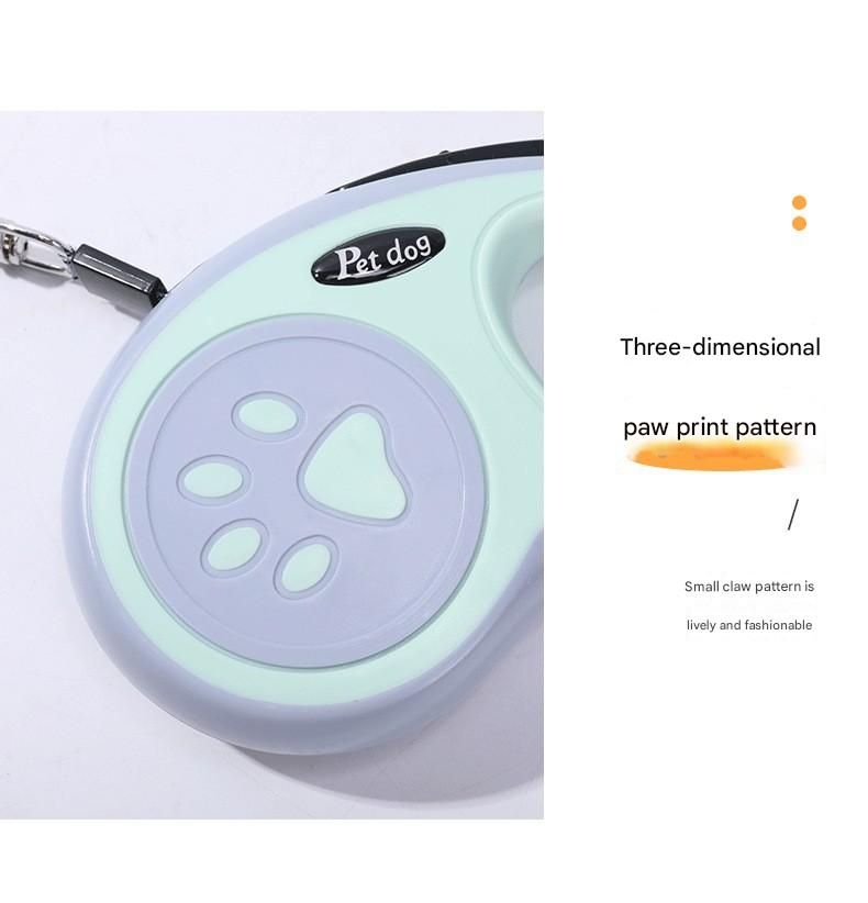 Green Automatic Retractable Dog Leash -  5M Extendable Lead with One-Handed Brake Lock - ABS Casing, Ergonomic Grip, Tangle-Free Nylon Tape, Outdoor Walking Essential