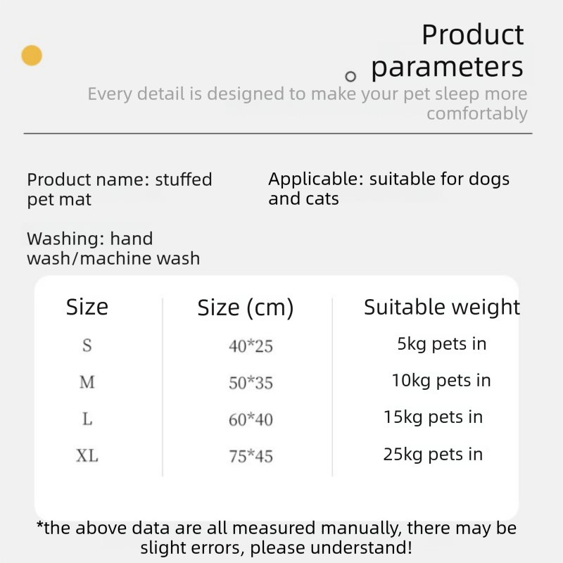 Green M size Luxury Plush Pet Sleeping Mat, Thickened Warm Pet Bed Cushion for Dogs and Cats, Soft Fabric Pet Sofa Pad with Non-Slip Waterproof Base