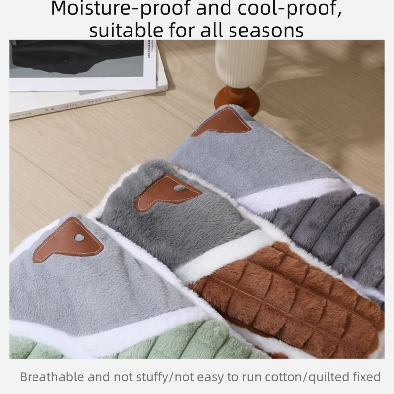 Grey S size Luxury Plush Pet Sleeping Mat, Thickened Warm Pet Bed Cushion for Dogs and Cats, Soft Fabric Pet Sofa Pad with Non-Slip Waterproof Base
