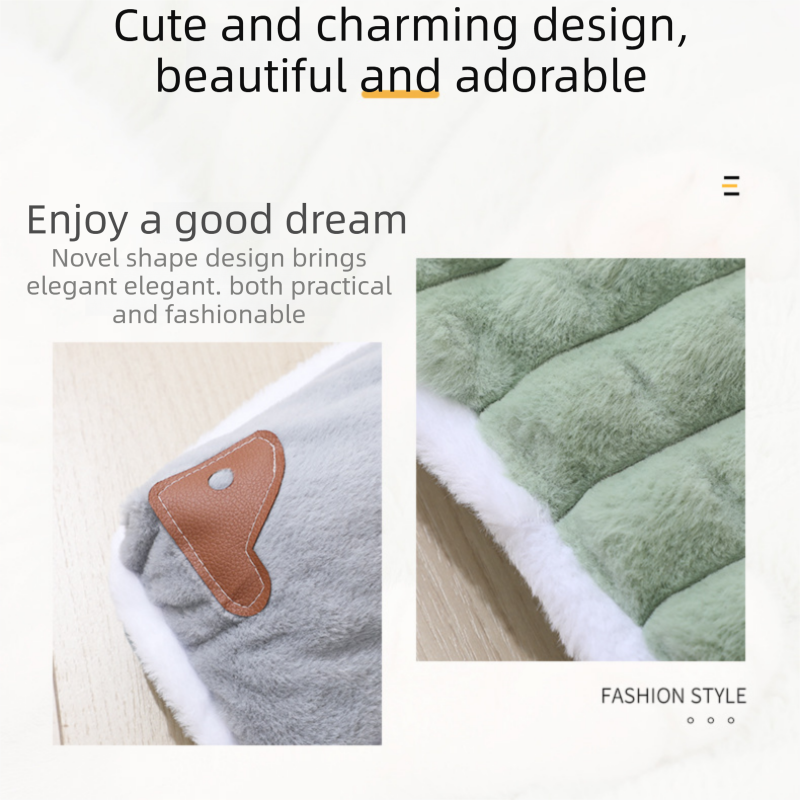 Grey XL size Luxury Plush Pet Sleeping Mat, Thickened Warm Pet Bed Cushion for Dogs and Cats, Soft Fabric Pet Sofa Pad with Non-Slip Waterproof Base