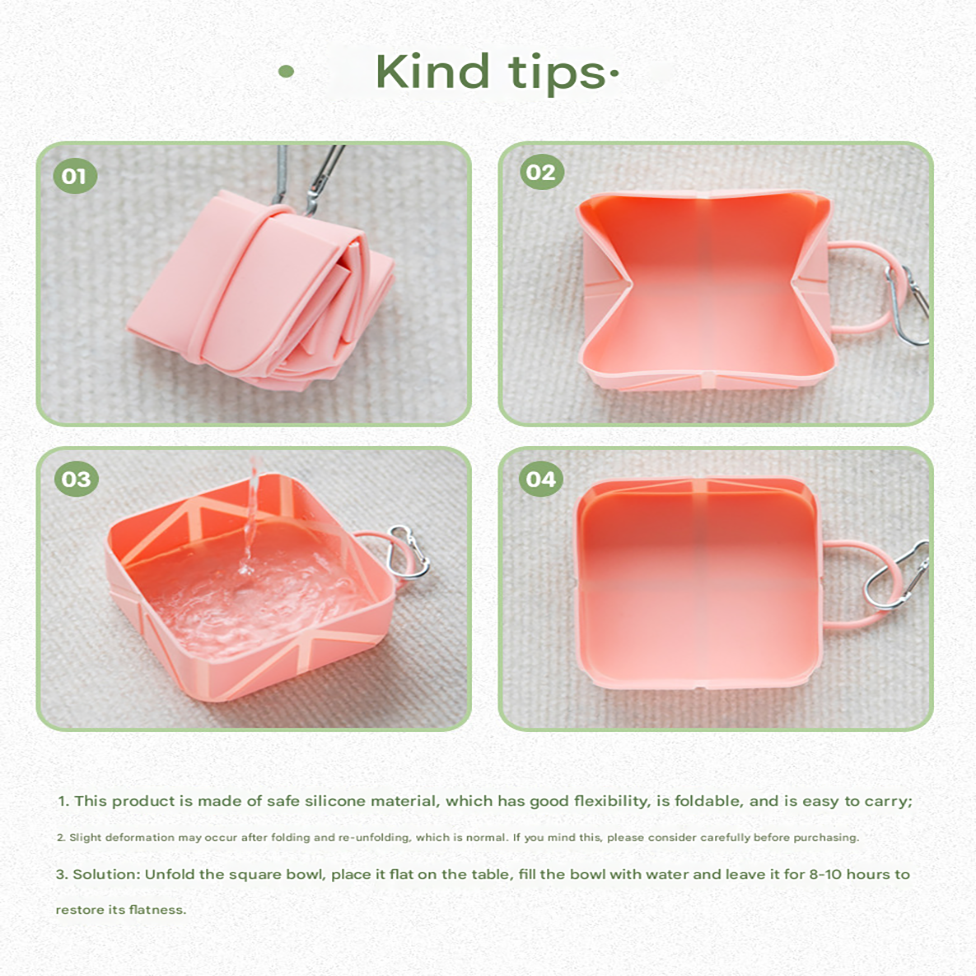 2-Pack Green Portable Silicone Pet Travel Bowl - Foldable Outdoor Water & Food Dish for Dogs & Cats - Eco-Friendly, Lightweight & Durable with Aluminum Carabiner for Walking, Hiking & Camping