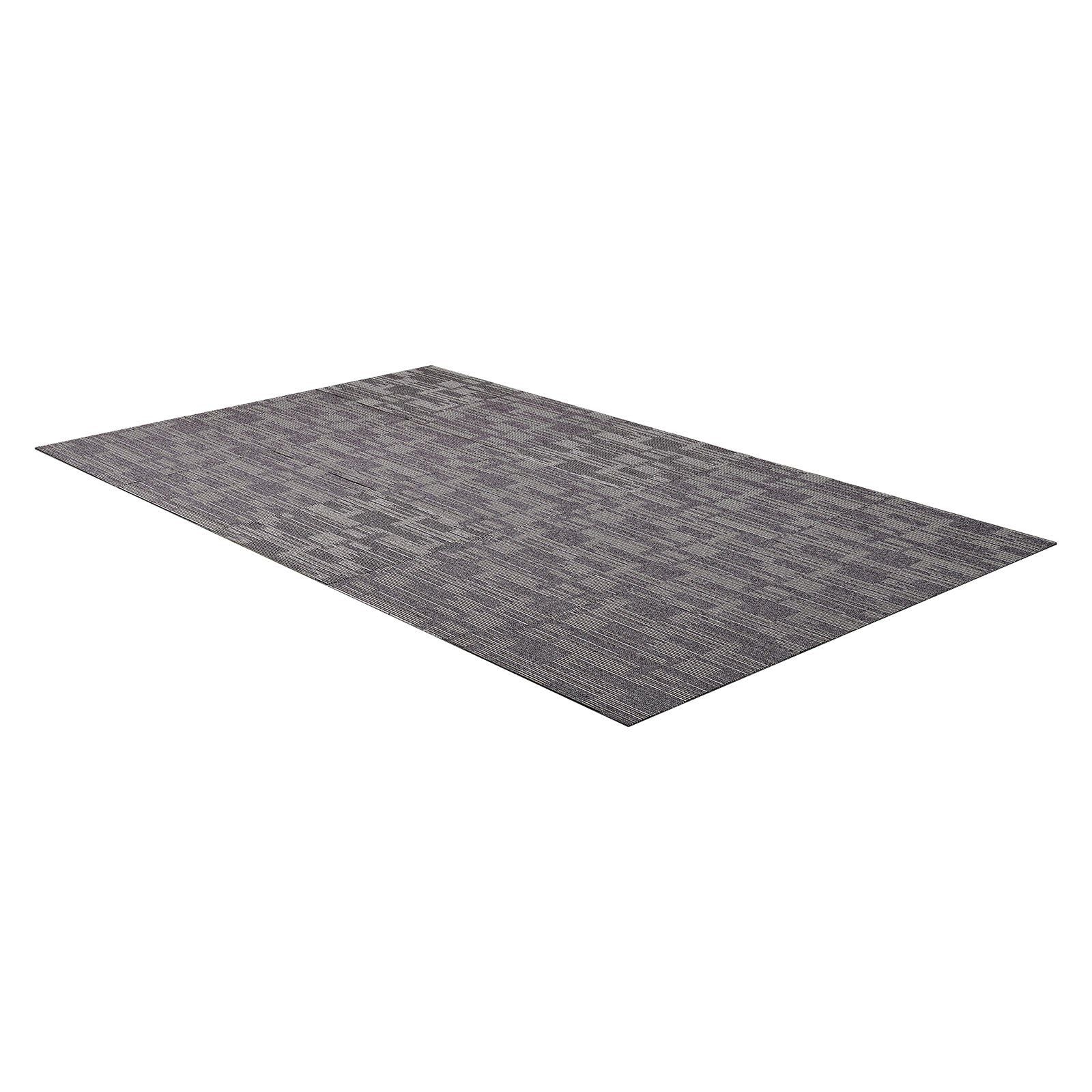 Carpet Tiles Reusable 610x610 mm, 24 PCS Modular Carpet Square Rug, Commercial Floor Soft Padded for Seamless Cover 8.9㎡, Easy DIY Replacement for Living Room Bedroom Indoor, Gray & Brown