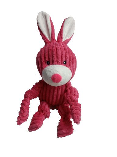 Paw Play Soft Squeaker Chew Dog Toy 30CM - PINK RABBIT