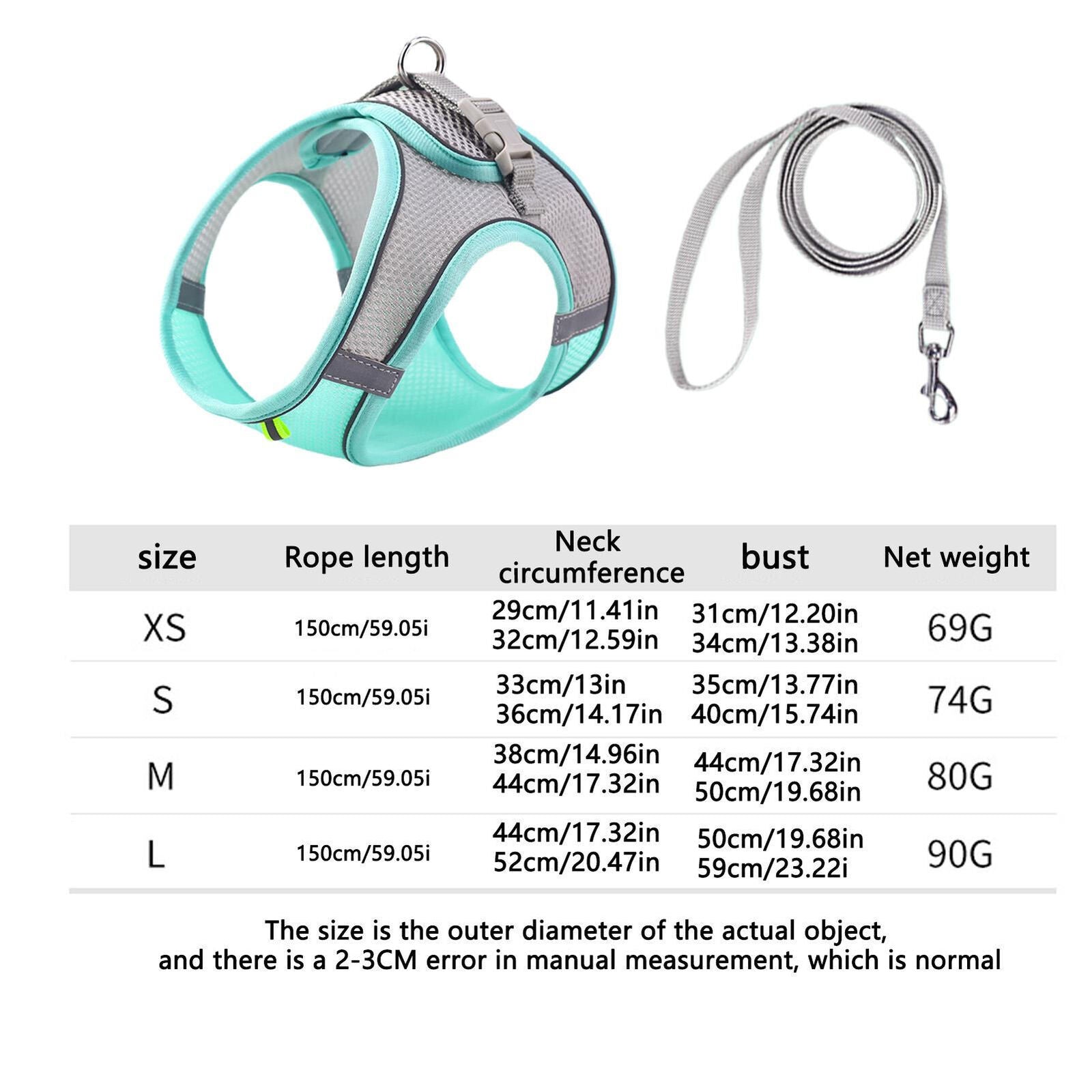 Reflective Non-slip Cat Harness & Lead Set