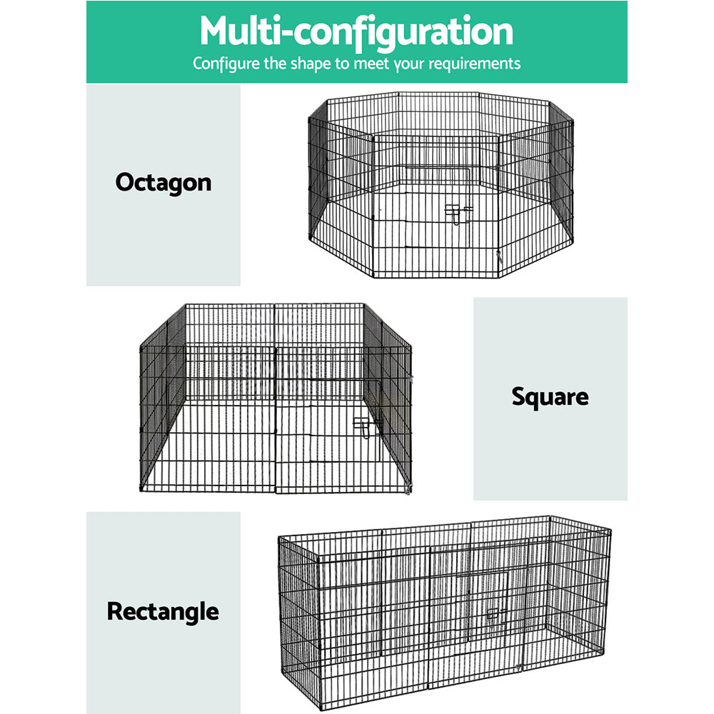 i.Pet Pet Playpen Dog Playpen 30" 8 Panel Puppy Exercise Cage Enclosure Fence