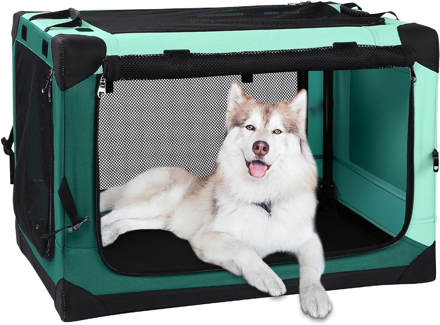 4-Door Dog Soft Crate Portable, Steel Mesh